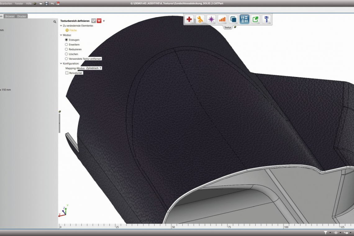 Mit 4D_Additive werden VDI-Oberflächentexturen zur Eliminierung der Stairstepping-Effekte beim 3D-Druck direkt auf den CAD-Modellen erzeugt; Foto: CoreTechnologie GmbH
