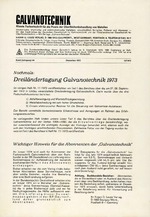 Dreiländertagung Galvanotechnik 1973