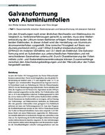 Galvanoformung von Aluminiumfolien – Teil 1 – Experimentelle Arbeiten: Elektrolytansatz und Galvanoformung mit planarem Substrat