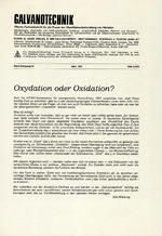 Oxydation oder Oxidation?