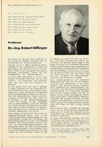 Das Portrait des Monats: Professor Dr.-Ing. Robert Bilfinger