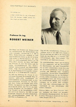 Das Portrait des Monats: Professor Dr. Ing. Robert Weiner