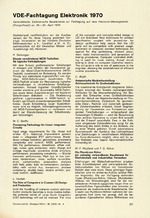 VDE-Fachtagung Elektronik 1970