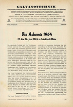 Die Achema 1964 – 19. bis 27. Juni 1964 in Frankfurt/Main