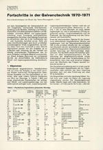 Fortschritte in der Galvanotechnik 1970-1971, Teil I