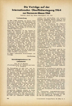 Die Vorträge auf der Internationalen Oberflächentagung 1964 zur Hannover-Messe 1964