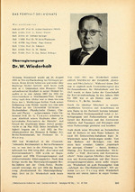 Das Portrait des Monats: Oberregierungsrat Dr. W. Wiederholt
