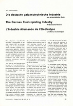 Die deutsche galvanotechnische Industrie aus wirtschaftlicher Sicht