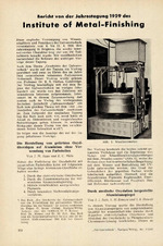 Bericht von der Jahrestagung 1959 des Institute of Metal-Finishing