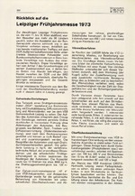 Rückblick auf die Leipziger Frühjahrsmesse 1973