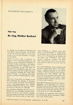 Das Portrait des Monats: Dipl.-Ing. Dr.-Ing. Walter Burkart