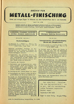 Archiv für Metall-Finisching 01/1958
