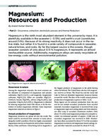 Magnesium: Resources and Production – Part 2 – Occurrence, extraction, electrolytic process and thermal Reduction
