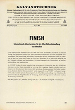 FINISH – Internationale Literaturschau für die Oberflächenbehandlung von Metallen