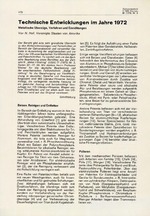 Technische Entwicklungen im Jahre 1972