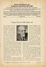 Hugo Krause 80 Jahre alt