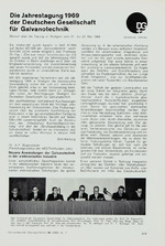 Die Jahrestagung 1969 der Deutschen Gesellschaft für Galvanotechnik