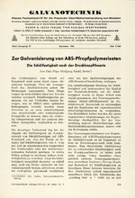 Zur Galvanisierung von ABS-Pfropfpolymerisaten – Die Schälfestigkeit nach der Druckknopftheorie