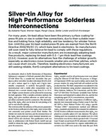 Silver-tin Alloy for High Performance Solderless Interconnections