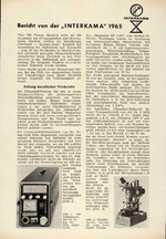 Bericht von der „INTERKAMA" 1965