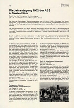 Die Jahrestagung 1972 der AES in Cleveland/Ohio