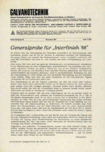 Generalprobe für „Interfinish ’68”