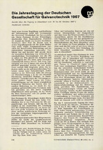 Die Jahrestagung der Deutschen Gesellschaft für Galvanotechnik 1967
