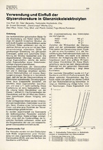 Verwendung und Einfluß der Glyzeroborsäure in Glanznickelelektrolyten