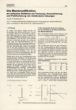 Die Membranfiltration ein einfaches Verfahren zur Trennung, Konzentrierung und Fraktionierung von molekularen Lösungen