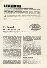 Der Kongreß INTERFINISH '72