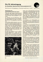 Die 10. Jahrestagung der Deutschen Gesellschaft für Galvanotechnik 1971