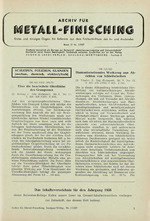 Archiv für Metall-Finisching 01/1957