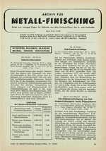 Archiv für Metall-Finisching 05/1957