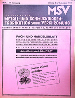 Zeitschrift für Metall- und Schmuckwarenfabrikation sowie Verchromung 08/1936