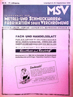 Zeitschrift für Metall- und Schmuckwarenfabrikation sowie Verchromung 09/1936