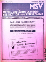 Zeitschrift für Metall- und Schmuckwarenfabrikation sowie Verchromung 05/1937
