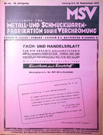 Zeitschrift für Metall- und Schmuckwarenfabrikation sowie Verchromung 10/1937