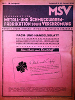 Zeitschrift für Metall- und Schmuckwarenfabrikation sowie Verchromung 01/1938