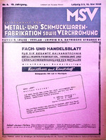 Zeitschrift für Metall- und Schmuckwarenfabrikation sowie Verchromung 06/1938
