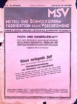 Zeitschrift für Metall- und Schmuckwarenfabrikation sowie Verchromung 08/1938