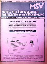 Zeitschrift für Metall- und Schmuckwarenfabrikation sowie Verchromung 13/1938