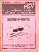 Zeitschrift für Metall- und Schmuckwarenfabrikation sowie Verchromung 05/1939