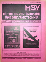 Zeitschrift für Metall- und Schmuckwarenfabrikation sowie Verchromung 05/1943