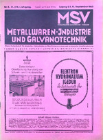 Zeitschrift für Metall- und Schmuckwarenfabrikation sowie Verchromung 09/1943