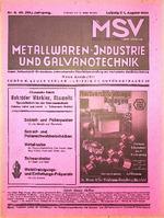 Zeitschrift für Metall- und Schmuckwarenfabrikation sowie Verchromung 08/1944
