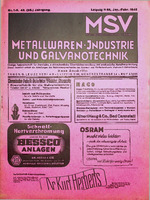 Zeitschrift für Metall- und Schmuckwarenfabrikation sowie Verchromung 01/02/1945