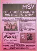 Zeitschrift für Metall- und Schmuckwarenfabrikation sowie Verchromung 03/04/1945